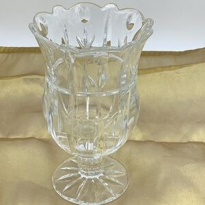 Crystal Tulip Design Hurricane Candle Holder